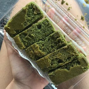 Matcha tea cake (vegan) at M Bakery in Central Singapore