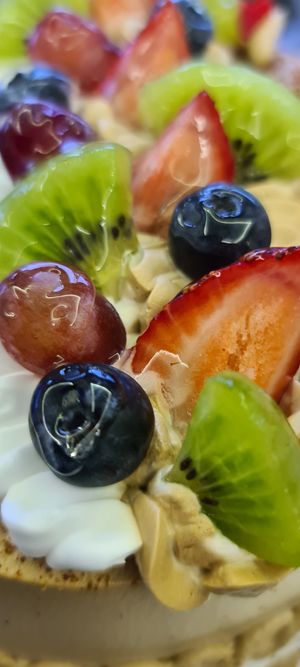 Vegan Coffee Cake fruits topping at M Bakery in Central Singapore