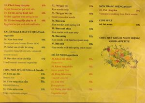 Menu - Page 2 of 2 at Sesame in Hanoi