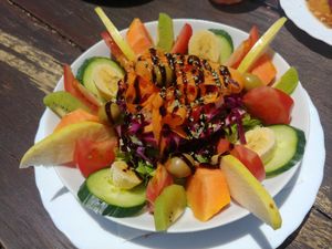 Vegetables and fruits (from their garden) salad at El Guanche "Alte Schule" in Tenerife