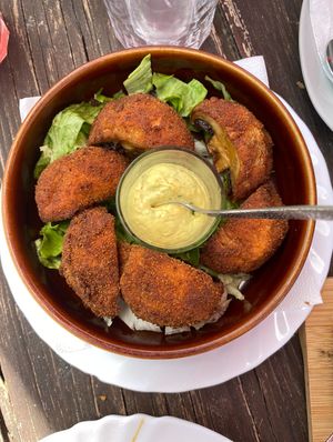 Fried mushrooms  at El Guanche "Alte Schule" in Tenerife