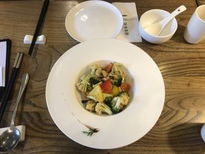 Pepper stir fried vegetables at The Lakeside Veggie in Hangzhou
