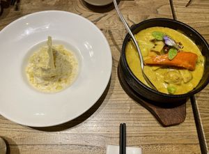 Potato salad and curry  at The Lakeside Veggie in Hangzhou