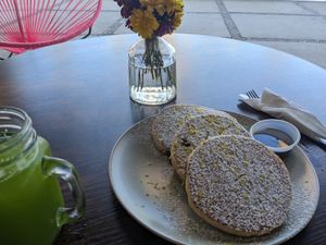 Lemon blueberry pancakes at Chula in San Jose Del Cabo