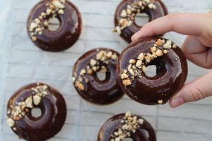 Gluten free, vegan chocolate donuts ! made with love and cashew on top!  at Chula in San Jose Del Cabo