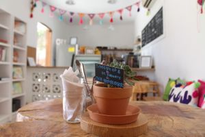 inside of Chula Vegan Café  at Chula in San Jose Del Cabo