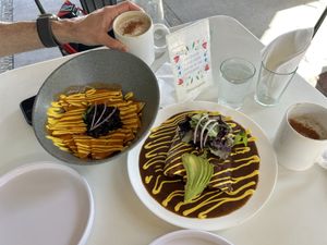 Chilaquiles and enfrijoladas = the best  at Chula in San Jose Del Cabo