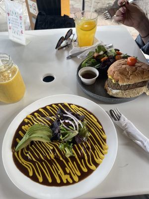 Vegan burger and Mexican dish  at Chula in San Jose Del Cabo