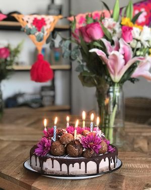 Chulas 1st birthday cake! cashew chocolate raw vegan  at Chula in San Jose Del Cabo