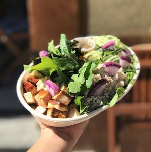 Asian bowl to go ! obviously in a biodegradable container but if you bring your own we give you 10% discount on your dish! :)  at Chula in San Jose Del Cabo
