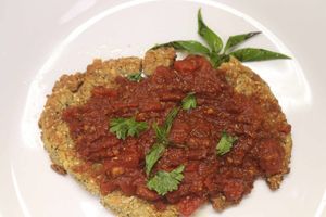 Milanesa (de garbanzos) at Vida Lotus in Limon Campana Capira