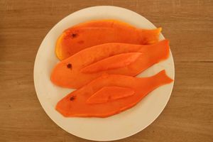 "Vegan sashimi" (papayafish) at Vida Lotus in Limon Campana Capira