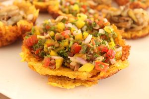 Patacones rellenos at Vida Lotus in Limon Campana Capira