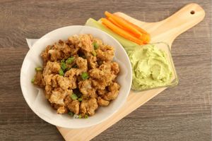 Vegan 'chicken nuggets' (made with cauliflower) at Vida Lotus in Limon Campana Capira