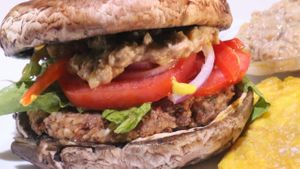 Vegan Portobello Burger at Vida Lotus in Limon Campana Capira