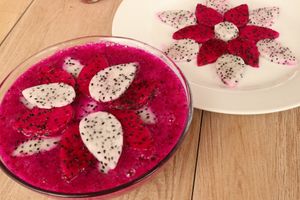 Pink and white dragonfruit (pitahaya) at Vida Lotus in Limon Campana Capira