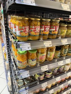 canned fruit  at Karo Bio Markt in Schwerin