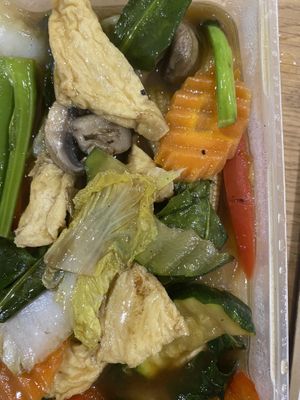 Wok fried vegetables with tofu.  $12   at An Nhien Vegetarian Cuisine in Cabramatta