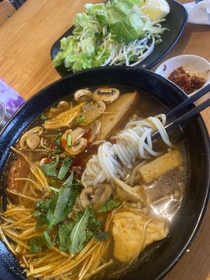 Hot n spicy noodles soup  at An Nhien Vegetarian Cuisine in Cabramatta