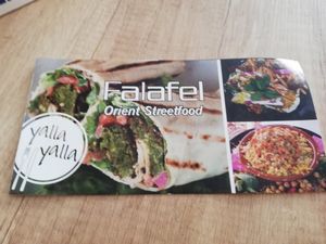 Speisekarte front at Yalla Yalla Falafel in Bremen