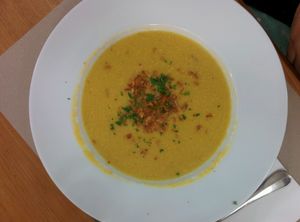 sweetcorn soup at St Gervais in Biel