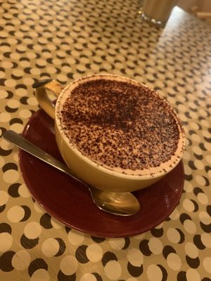 Oat hot chocolate   at Delfino Lounge in Poole