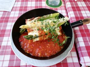 Many different vegan options (about half of the menu is vegan). The lasagna tasted amazing. Definitely worth a visit if you are around the area! at Stiftskeller in St Florian