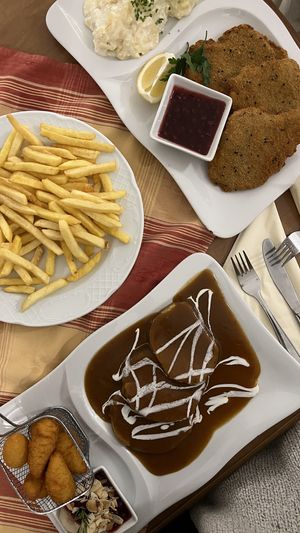 Vegan game and schnitzel at Stiftskeller in St Florian