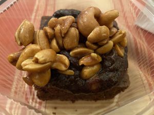 Vegan brownie with nuts   at Stiftskeller in St Florian