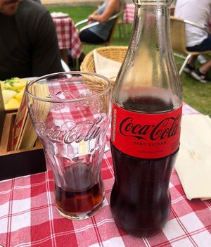Coke outside in the sun   at Stiftskeller in St Florian