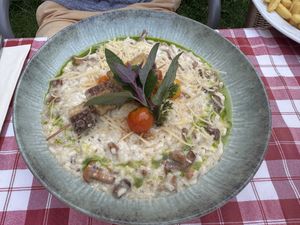 Eierschwammerlrisotto  at Stiftskeller in St Florian
