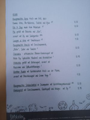 Vegane Hauptspeisen at Stiftskeller in St Florian