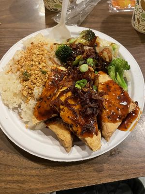 Wednesday Vegetarian Plate - so good  at Bahn's Cuisine in Durham