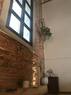 Stairway at La Colectiva Cafe in Madrid