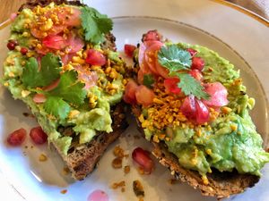Avocado toast at La Colectiva Cafe in Madrid
