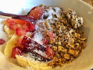 Yoghurt with granola at La Colectiva Cafe in Madrid