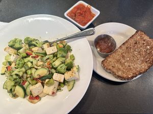 Tofu scramble with wheat toastt  at Meli Cafe - Dearborn in Chicago