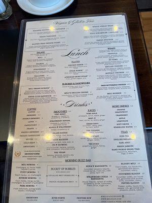 Vegan options at top  at Meli Cafe - Dearborn in Chicago