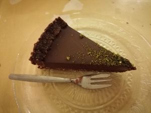 Lovely gluten-free chocolate pie at Het Concerthuis in Groningen