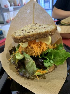 Schnitzel sandwich at Vegana By Tentúgal in Porto