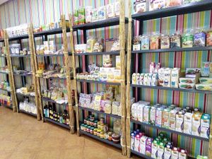 Various products, v milks, and others at Vegana By Tentúgal in Porto