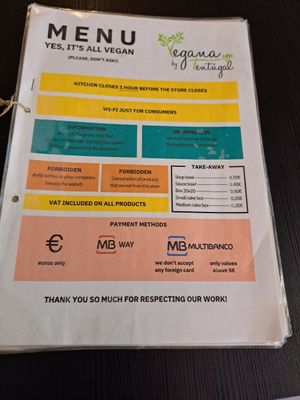 Tourists - euros only at Vegana By Tentúgal in Porto