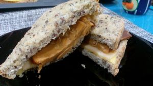 special sandwich with seitan,  cheese and ham at Vegana By Tentúgal in Porto