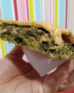 Empanada with Turnip greens and Traditional  Smoked Sausage (Alheira) at Vegana By Tentúgal in Porto