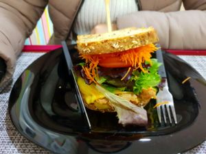 Alheira sandwich at Vegana By Tentúgal in Porto