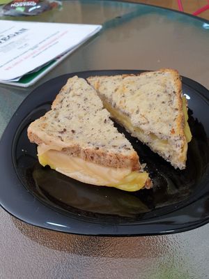 cheese ham toast at Vegana By Tentúgal in Porto