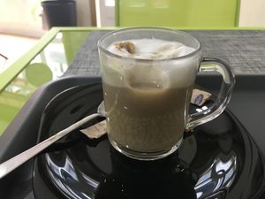 Delicious cappuccino (April 2018) at Vegana By Tentúgal in Porto