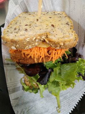 Schnitzel on Bread at Vegana By Tentúgal in Porto