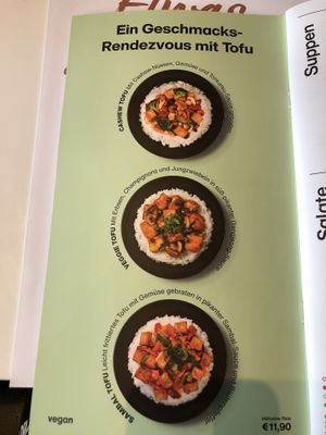 Vegan menu  at Akakiko in Linz