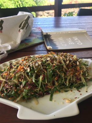 Noodle salad  at Kaingavai Water Garden in Rarotonga